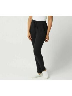 2969 AnyBody Hacci Slim Leg Pants with Ruffle Pockets Black sz XS